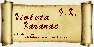 Violeta Karanac vizit kartica